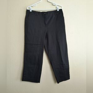 Counterparts 12 Black Capris with Button Detail Hem